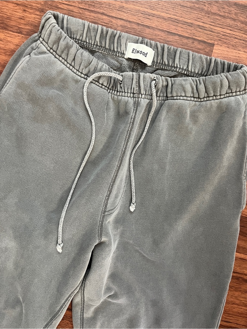 ELWOOD Men’s Unisex 100% Organic Cotton Washed Grey Sweatpants Medium